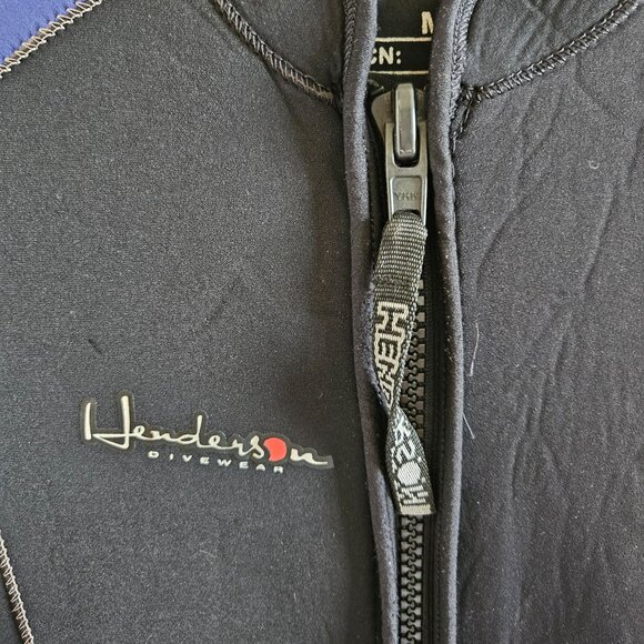 Henderson Aquatics A653MF Dive Wet Suit Size M Shorty Black & Blue Front Zip - Picture 4 of 11